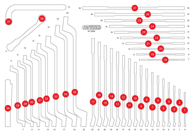 KS TOOLS Inserto in schiuma vuoto per 811.0038 ( 811.0038-97 )