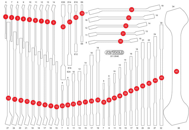 KS TOOLS Inserto in schiuma vuoto per 811.0046 ( 811.0046-97 )