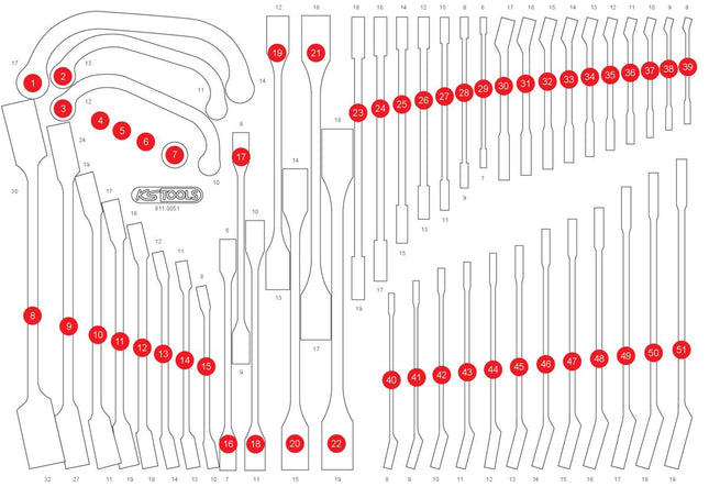 KS TOOLS Inserto in schiuma vuoto per 811.0051 ( 811.0051-97 )