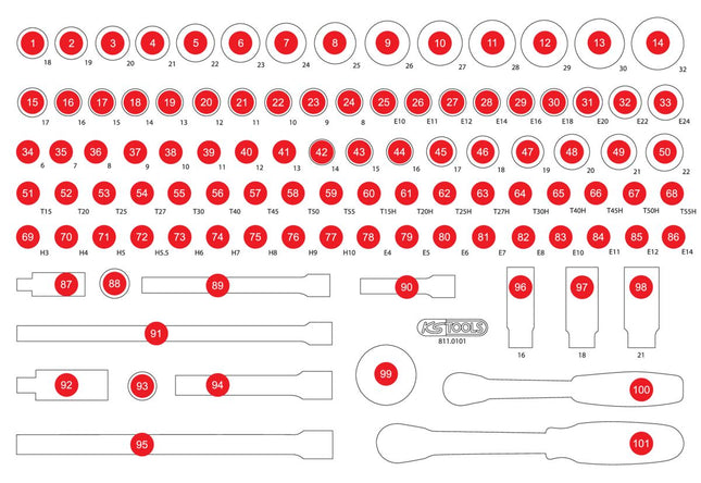 KS TOOLS Inserto in schiuma vuoto per 811.0101 ( 811.0101-97 )