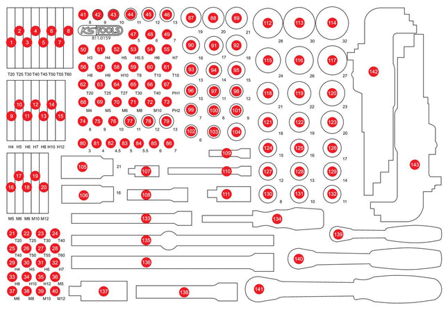 KS TOOLS Inserto in schiuma vuoto per 811.0159 ( 811.0159-97 )