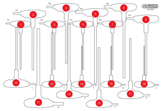 KS TOOLS Inserto in schiuma vuoto per 811.1018 ( 811.1018-97 )