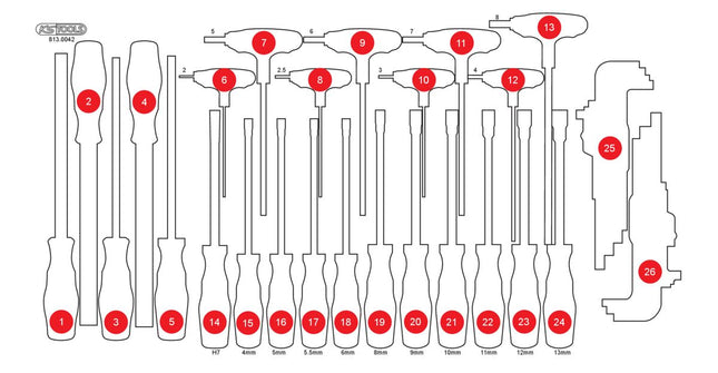 KS TOOLS Inserto de gomaespuma para 813.0042 ( 813.0042-97 )