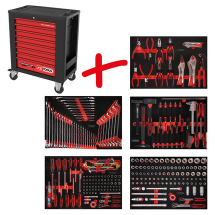KS TOOLS Dotación de carro de taller Performanceplus P15 con 279 herramientas para 5 cajones ( 815.5279 )