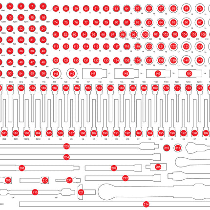 KS TOOLS Inserto de gomaespuma vacío para 821.0221 ( 821.0221-97 )