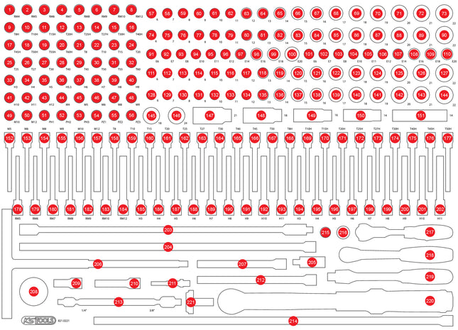 KS TOOLS Leere Schaumstoffeinlage zu 821.0221 ( 821.0221-97 )