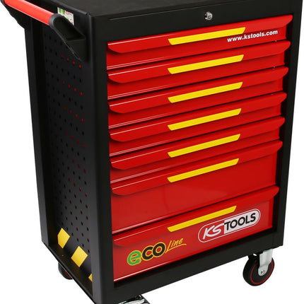 KS TOOLS ECOline SCHWARZ/ROT/GELB Werkstattwagen mit 7 Schubladen ( 897.1007 )