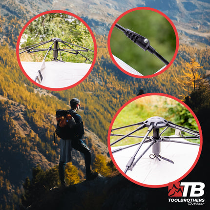 Toolbrothers Tenda da campeggio all'aperto per 2-4 persone Tenda a cupola idraulica Tenda pop-up Impermeabile, 2000 mm di colonna d'acqua + materasso isolante
