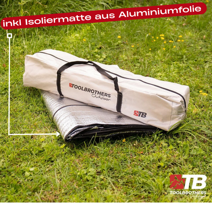 Toolbrothers Tenda da campeggio all'aperto per 2-4 persone Tenda a cupola idraulica Tenda pop-up Impermeabile, 2000 mm di colonna d'acqua + materasso isolante