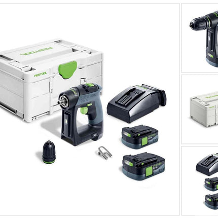 Festool CXS 12 2,5-Plus Perceuse-visseuse sans fil 12 V 30 Nm Brushless ( 576864 ) + 2x batterie 2,5 Ah + chargeur + Systainer
