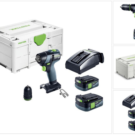 Festool TXS 12 2.5-Plus cordless drill driver 12 V 30 Nm brushless ( 576873 ) + 2x rechargeable battery 2.5 Ah + charger + systainer