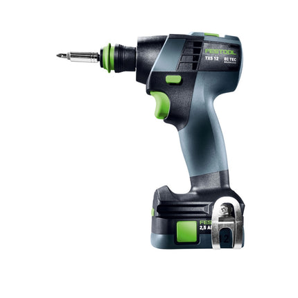 Festool TXS 12 2,5 set taladro atornillador inalámbrico 12 V 30 Nm sin escobillas (576874) + 2x batería 2,5 Ah + cargador + juego de puntas + systainer