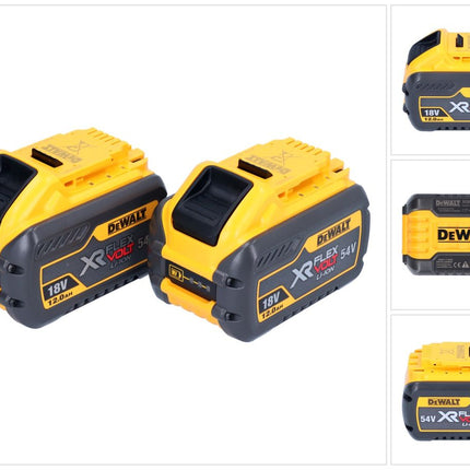 DeWalt 2x Akumulatory DCB 548 18 V / 54 V max. 12 Ah / 12000 mAh Li-Ion XR FLEXVOLT - z wskaźnikiem poziomu naładowania