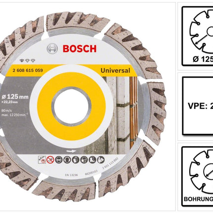Bosch Standard for Universal diamond cutting disc 125 x 22.23 mm 20 pcs. ( 20x 2608615060 ) for concrete, steel-concrete, brick, lime and sandstone