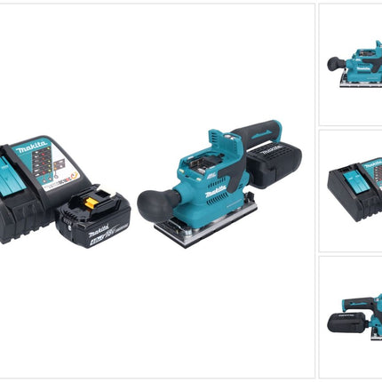 Makita DBO 382 RM1 Akku Schwingschleifer 18 V 93 x 185 mm Brushless + 1x Akku 4,0 Ah + Ladegerät