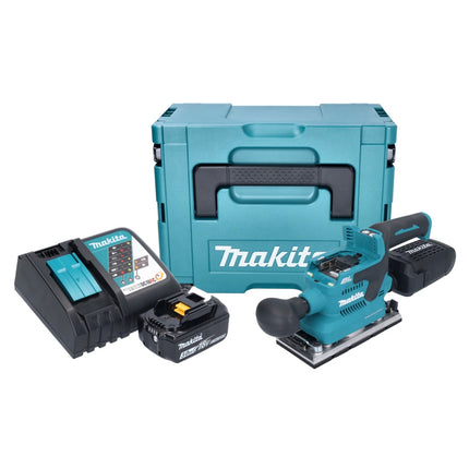 Lijadora orbital a batería Makita DBO 382 RF1J 18 V 93 x 185 mm sin escobillas + 1x batería 3,0 Ah + cargador + Makpac
