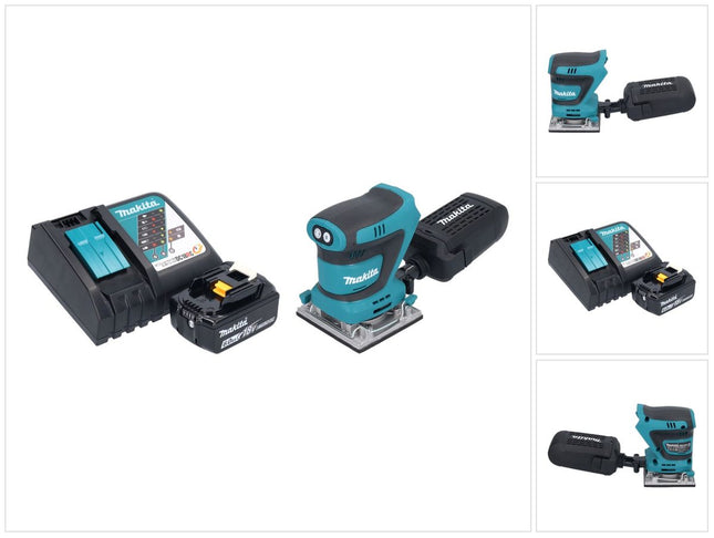 Levigatrice vibrante a batteria Makita DBO 484 RG1 18 V 112 x 102 mm + 1x batteria 6,0 Ah + caricabatterie