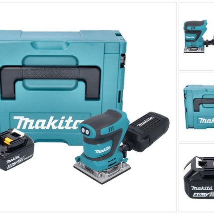 Levigatrice vibrante a batteria Makita DBO 484 M1J 18 V 112 x 102 mm + 1x batteria 4,0 Ah + Makpac - senza caricabatterie