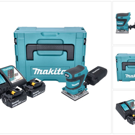 Makita DBO 484 RMJ levigatrice orbitale a batteria 18 V 112 x 102 mm + 2x batteria 4,0 Ah + caricabatterie + Makpac