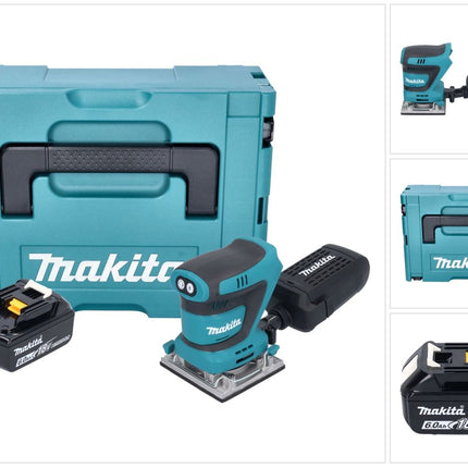 Levigatrice vibrante a batteria Makita DBO 484 G1J 18 V 112 x 102 mm + 1x batteria 6,0 Ah + Makpac - senza caricabatterie
