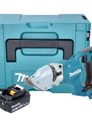 Makita DJS 200 M1J cordless sheet metal shears 18 V 2.0 mm brushless + 1x rechargeable battery 4.0 Ah + Makpac - without charger