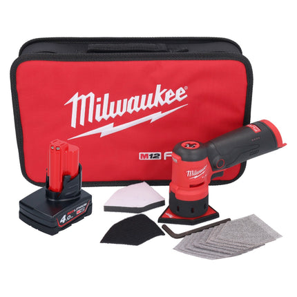 Milwaukee M12 FDSS-401B Akku Punktschleifer 12 V 88,8 x 63,5 mm + 1x Akku 4,0 Ah - ohne Ladegerät
