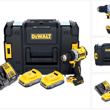 DeWalt DCD 800 E2T Akku Bohrschrauber 18 V 90 Nm Brushless + 2x Akku 1,7 Ah + Ladegerät + TSTAK
