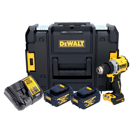 Akumulatorowa wiertarko-wkrętarka DeWalt DCD 800 M2T 18 V 90 Nm bezszczotkowa + 2x akumulator 4,0 Ah + ładowarka + TSTAK