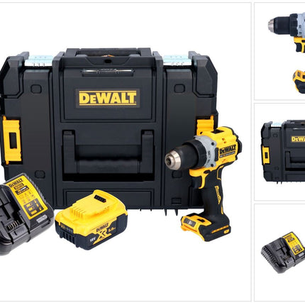 Akumulatorowa wiertarko-wkrętarka DeWalt DCD 800 P1T 18 V 90 Nm bezszczotkowa + 1x akumulator 5,0 Ah + ładowarka + TSTAK