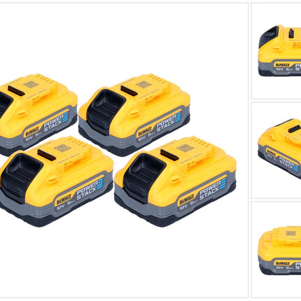 DeWalt Kit batterie DCBP 518 H4 4x batteries Powerstack 18 V 5,0 Ah / 5000 mAh XR Li-Ion - avec indicateur de charge
