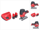 Sierra de calar sin cable Milwaukee M12 JS-252 12 V + 2x batería recargable 2,5 Ah + cargador