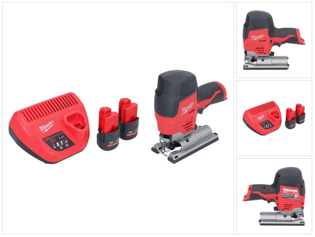 Milwaukee M12 JS-252 cordless jigsaw 12 V + 2x rechargeable battery 2.5 Ah + charger