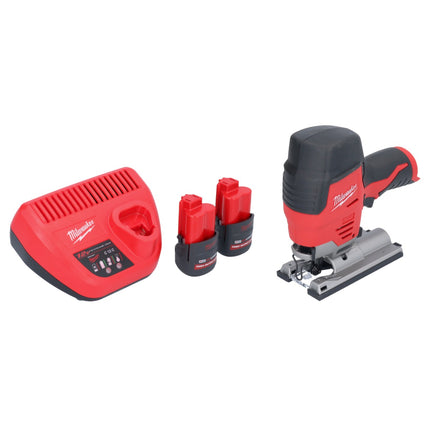 Sierra de calar sin cable Milwaukee M12 JS-252 12 V + 2x batería recargable 2,5 Ah + cargador