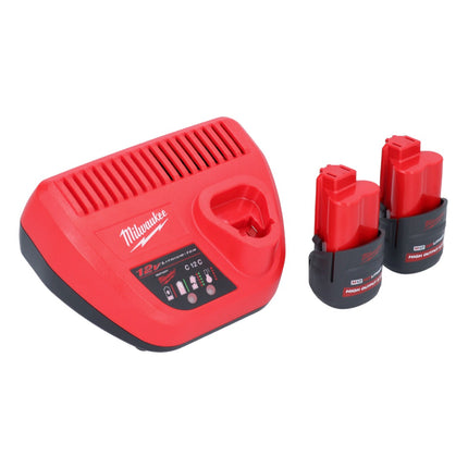 Sierra de calar sin cable Milwaukee M12 JS-252 12 V + 2x batería recargable 2,5 Ah + cargador