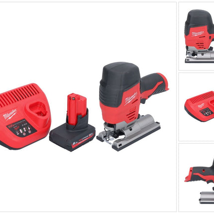 Milwaukee M12 JS-501 Akku Stichsäge 12 V + 1x Akku 5,0 Ah + Ladegerät