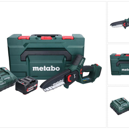 Metabo MS 18 LTX 15 Akku Gehölzsäge 18 V 15 cm 5 m/s + 1x Akku 4,0 Ah + Ladegerät + metaBOX