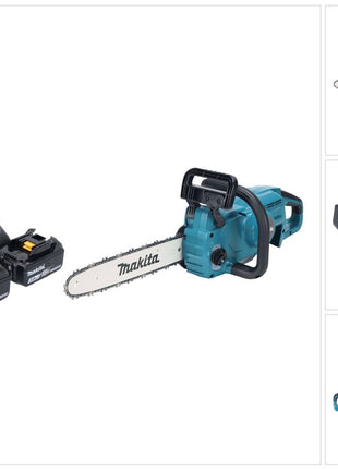 Makita DUC 357 RF2X2 Cordless chainsaw 18 V 35 cm 7.7 m/s Brushless + 2x battery 3.0 Ah + charger
