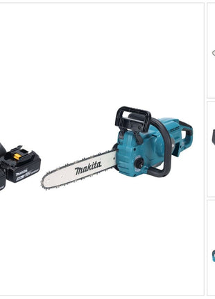Makita DUC 357 RT2X2 Cordless chainsaw 18 V 35 cm 7.7 m/s Brushless + 2x battery 5.0 Ah + charger