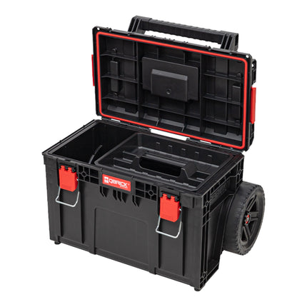 Qbrick System PRIME Wózek piętrowy 590 x 425 x 660 mm 37 l IP66 100 kg udźwigu z podwójnym teleskopowym uchwytem aluminiowym