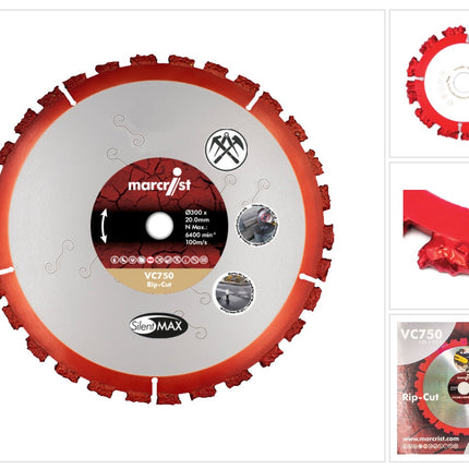 Marcrist VC750 disque à tronçonner rip-cut multimatériaux 230 mm x 22.2 mm( 2360.0230.22 ) pour meuleuses à disque et meuleuses d'angle