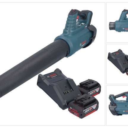 Bosch GBL 18V-750 Professional Akku Gebläse 18 V BITURBO Brushless + 2x Akku 4,0 Ah + Ladegerät