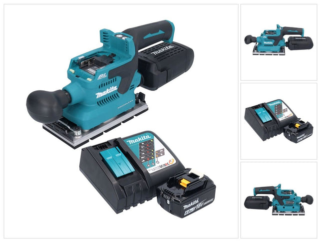 Makita DBO 381 RG1U 18 V 93 x 185 mm Vibrofinitrice a batteria senza spazzole + 1x batteria 6,0 Ah + caricabatterie