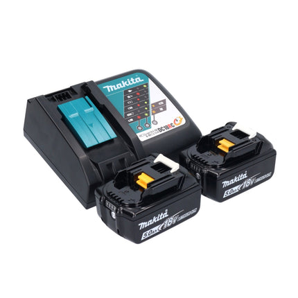 Makita DBO 381 RTJU 18 V 93 x 185 mm Vibrofinitrice a batteria senza spazzole + 2 batterie da 5,0 Ah + caricabatterie + Makpac