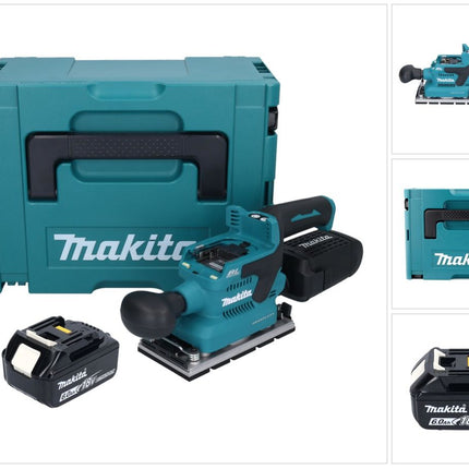 Lijadora orbital a batería Makita DBO 381 G1JU 18 V 93 x 185 mm sin escobillas + 1x batería 6,0 Ah + Makpac - sin cargador