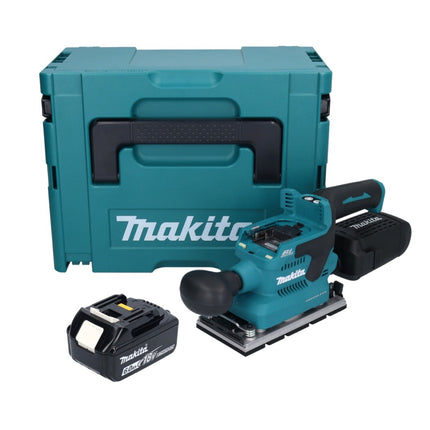 Lijadora orbital a batería Makita DBO 381 G1JU 18 V 93 x 185 mm sin escobillas + 1x batería 6,0 Ah + Makpac - sin cargador