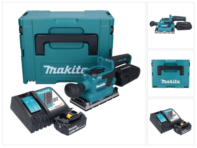 Makita DBO 381 RG1JU 18 V 93 x 185 mm Vibrofinitrice a batteria senza spazzole + 1x batteria 6,0 Ah + caricabatterie + Makpac