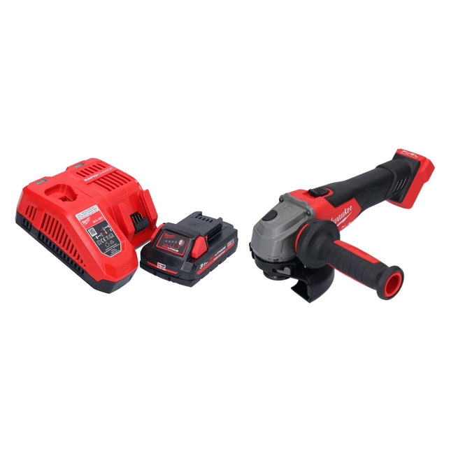 Amoladora angular a batería Milwaukee M18 FSAG125X-301 18 V 125 mm sin escobillas + 1x batería 3,0 Ah + cargador