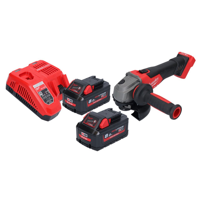 Amoladora angular a batería Milwaukee M18 FSAG125X-802 18 V 125 mm sin escobillas + 2x baterías 8,0 Ah + cargador