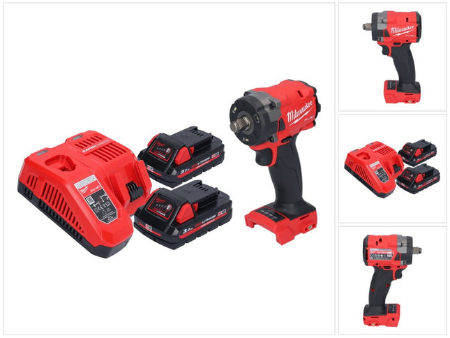 Milwaukee M18 FIW2F12-302 Avvitatore a impulsi a batteria 18 V 339 Nm 1/2" brushless + 2x batteria ricaricabile 3,0 Ah + caricabatterie