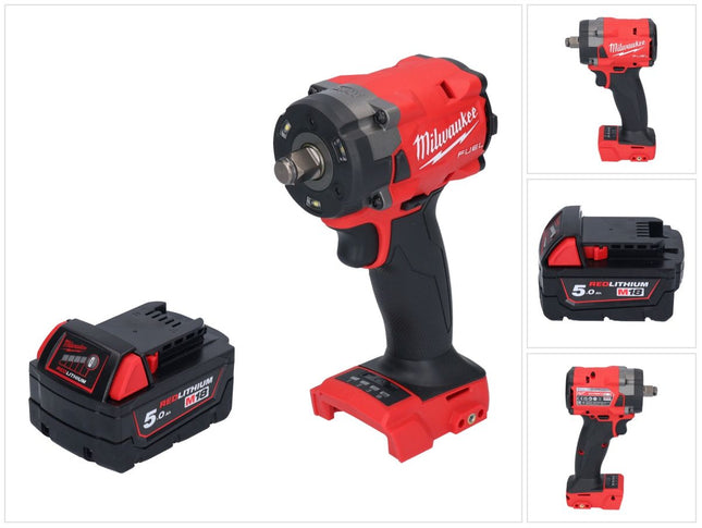 Avvitatore a impulsi a batteria Milwaukee M18 FIW2F12-501 18 V 339 Nm 1/2" senza spazzole + 1x batteria ricaricabile 5,0 Ah - senza caricabatterie